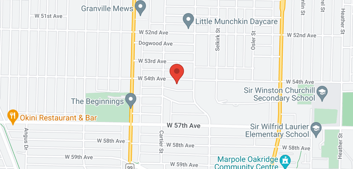 map of 1362 W 54TH AVENUE